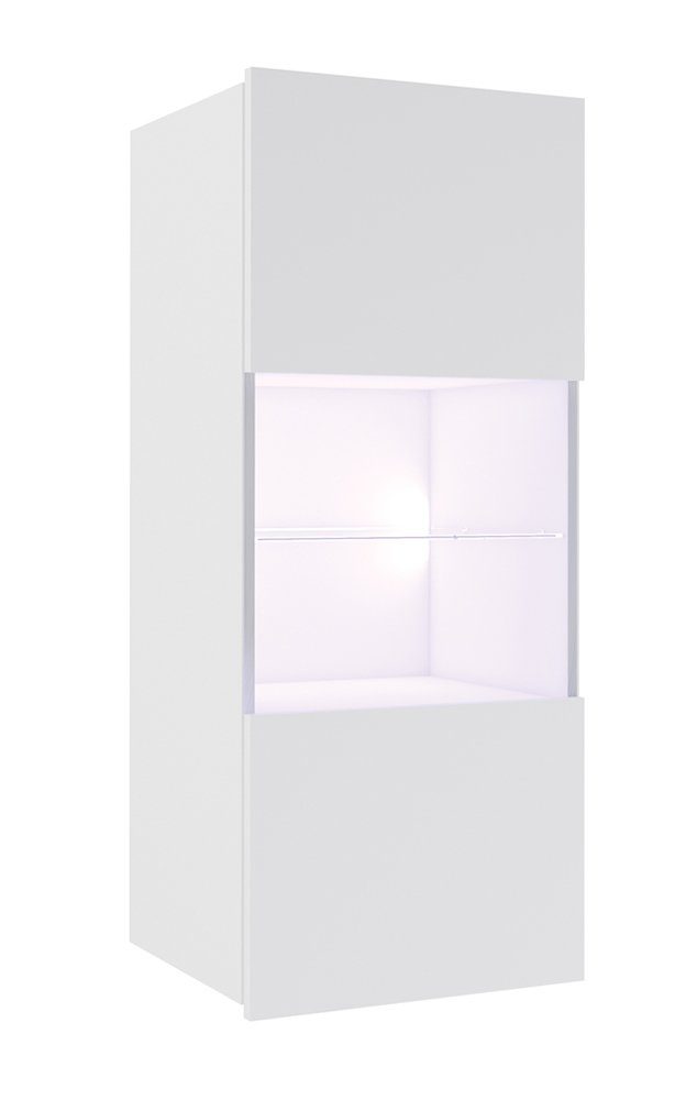 Lomadox Vitrine CAIRNS-132 in weiß Hochglanz, Modern, grifflos günstig online kaufen
