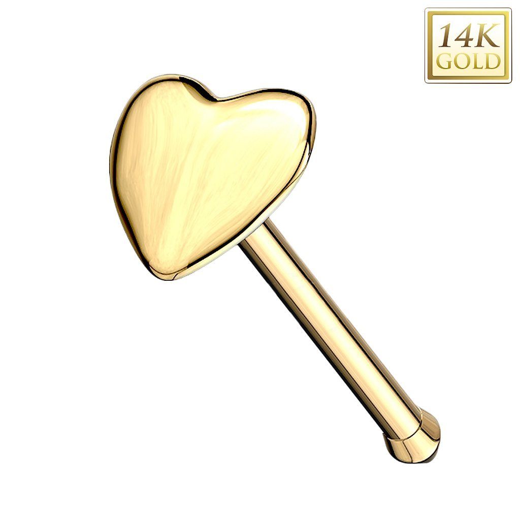 Taffstyle Nasenpiercing Echt Gold 14 Karat Nasenstecker Nasenpiercing Herz, günstig online kaufen