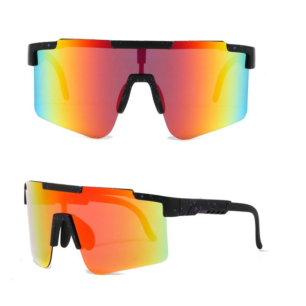 GelldG Fahrradbrille Fahrradbrille, Fahrrad 2) Herren Verstellbarem UV-Schutz Sonnenbrille Bügel, mit ‎‎Schwarz(Stil