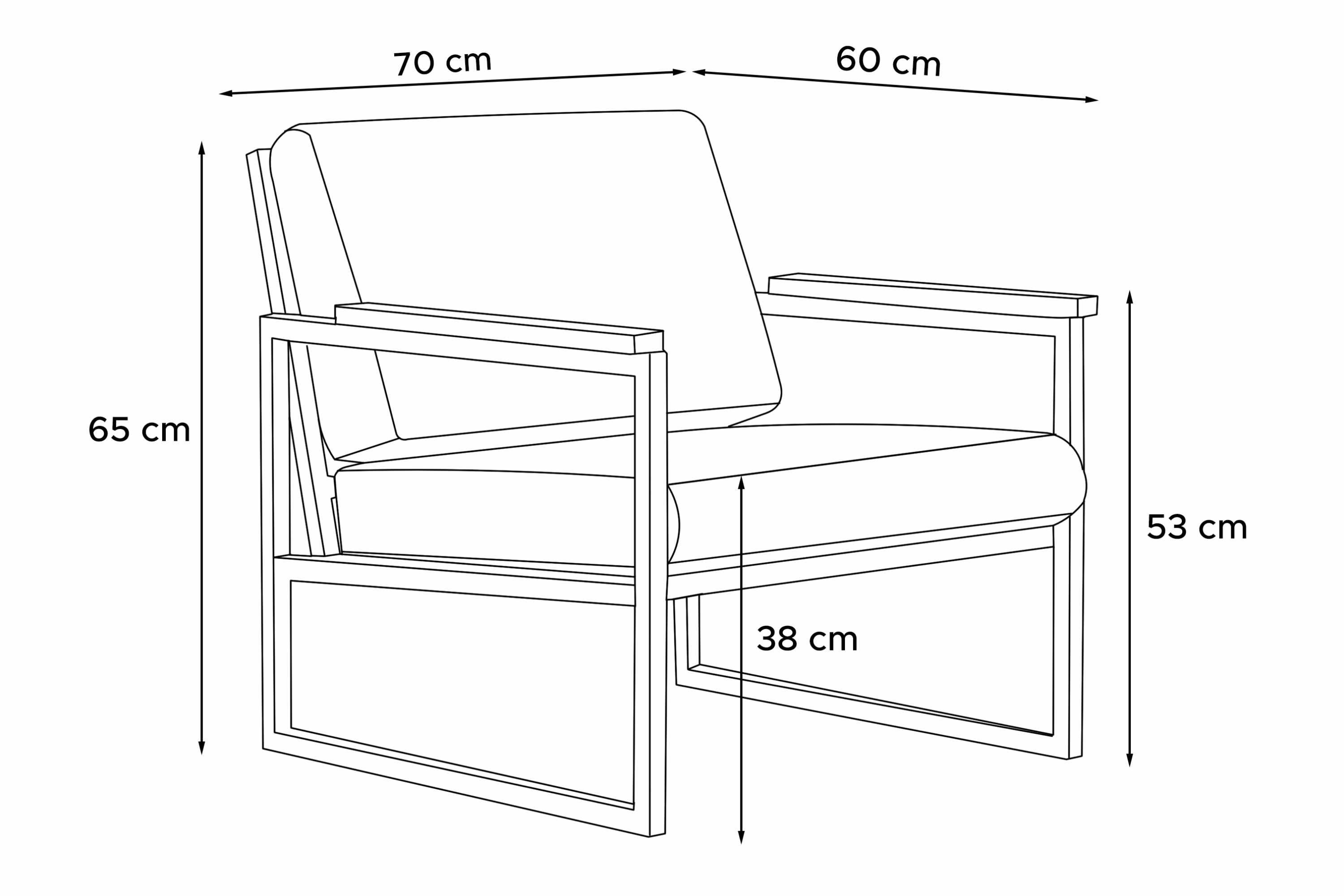 Konsimo Gartensessel TRIBO Europe Sessel), (1x UV-Beständigkeit, geölter schmutz- Made aus Eiche, und anthrazit/beige Handläufe Gartensessel wasserabweisend, in