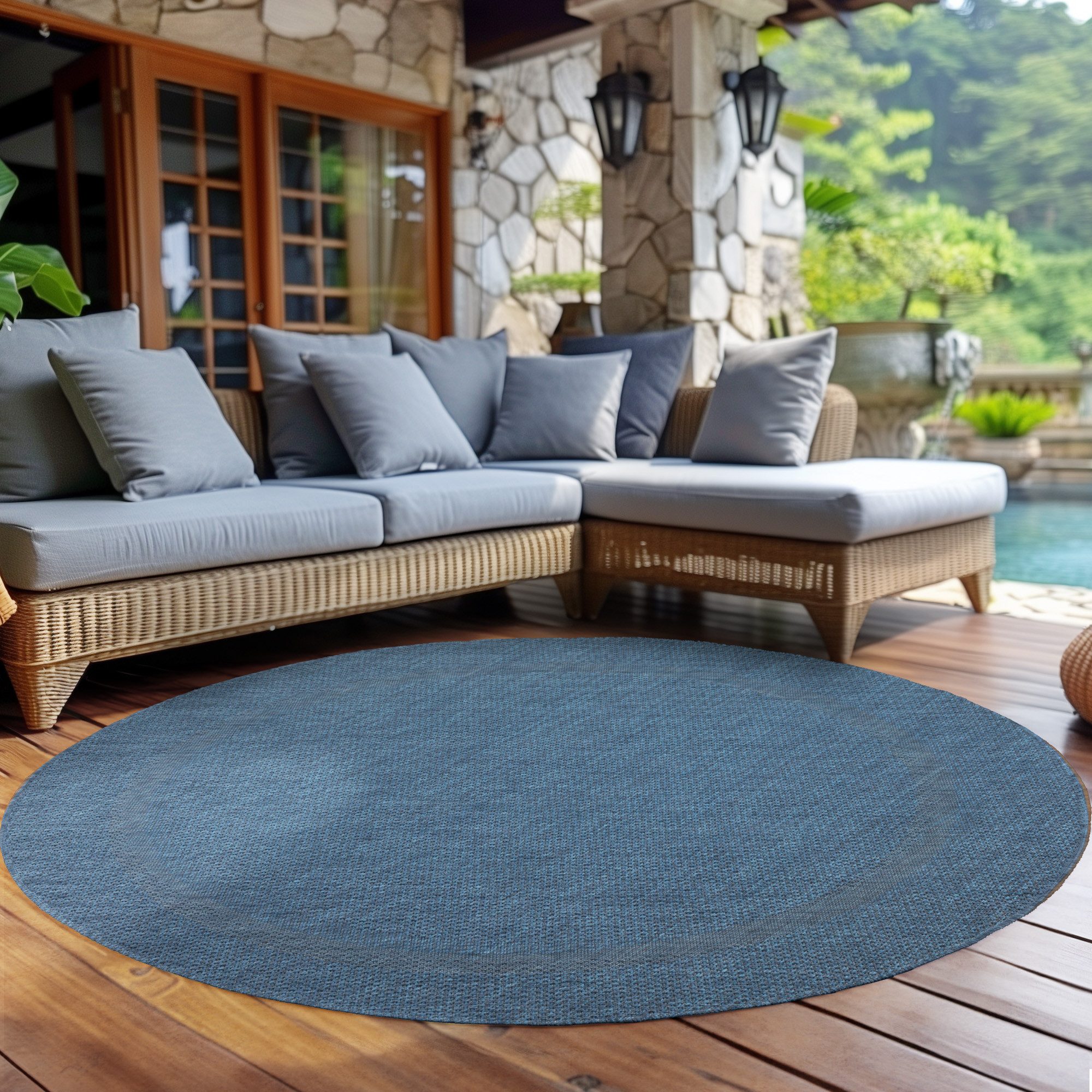 Carpettex Outdoorteppich Unicolor - Einfarbig, Rund, günstig online kaufen
