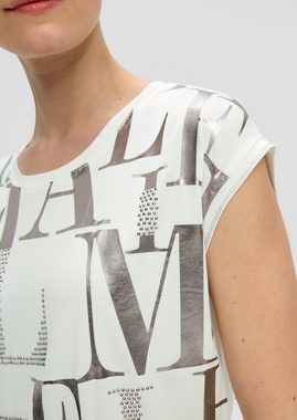 s.Oliver BLACK LABEL Shirttop T-Shirt mit glänzendem Folienprint