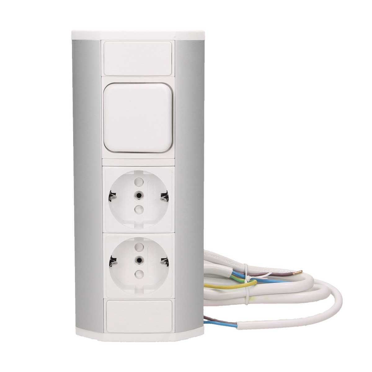 Orno Aufputz-Steckdose Aufbau-Steckdose 2-fach+Schalter ws/si 230V/3680W