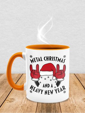 Shirtracer Tasse Metal Christmas and a Heavy New Year, Keramik, Weihnachtstasse