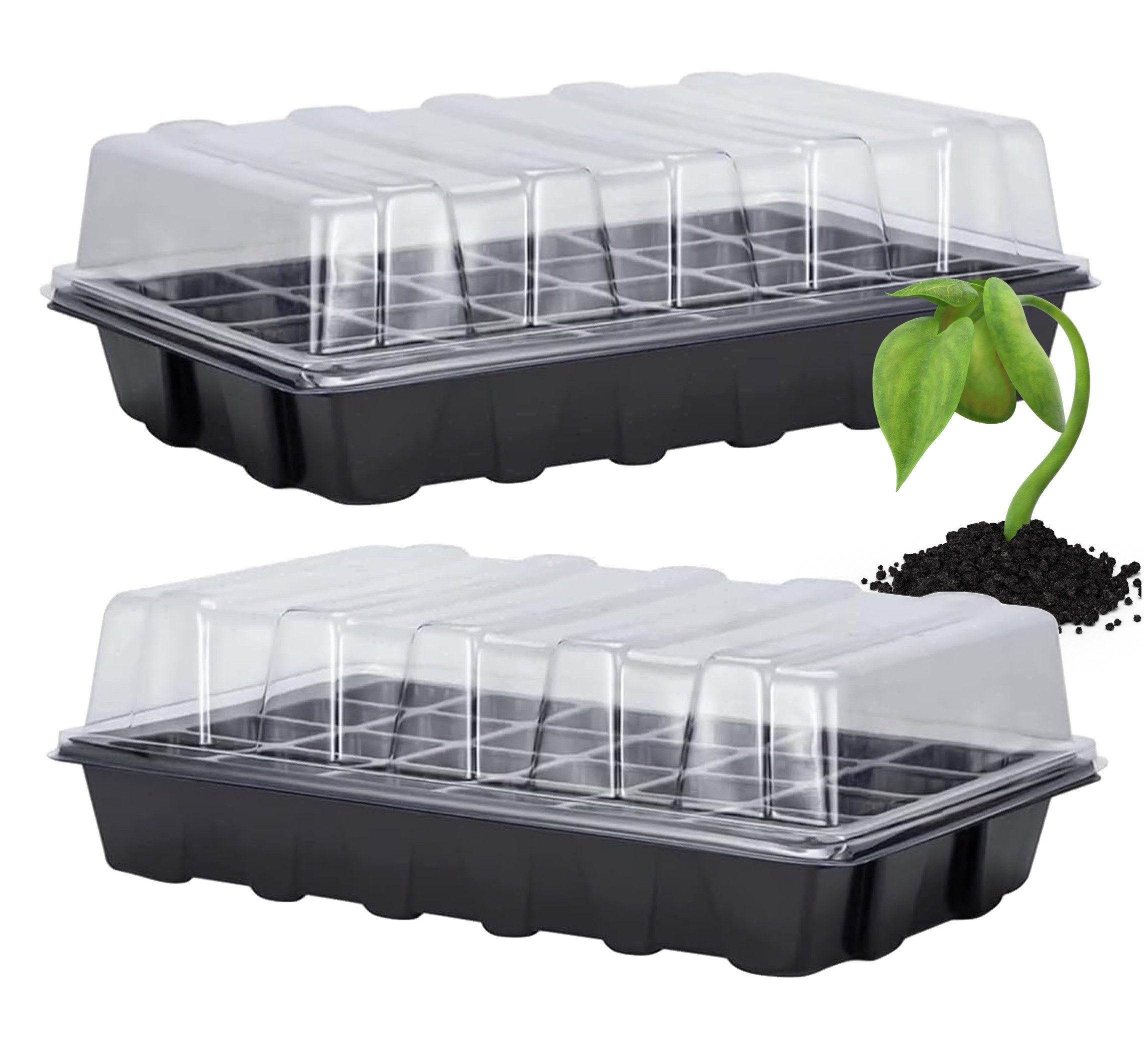 Gartiva® Gewächshaus 2x Anzuchtgewächshaus Set - Anzuchttöpfe Anzucht Gewäc günstig online kaufen