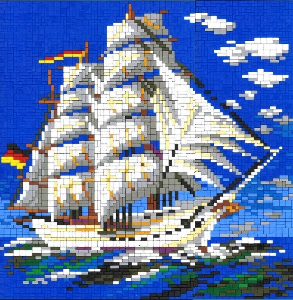 Stick it Steckpuzzle Segelschiff, 5000 Puzzleteile, Bildgröße: 40 x 40 cm