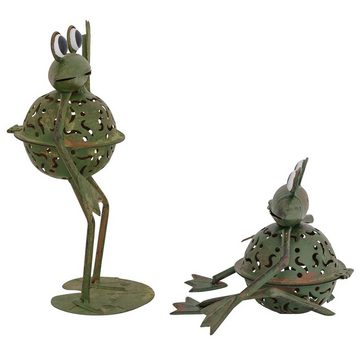 Aubaho Windlicht 2x Windlicht Frosch Teelichthalter Frösche Garten garden tealight hold