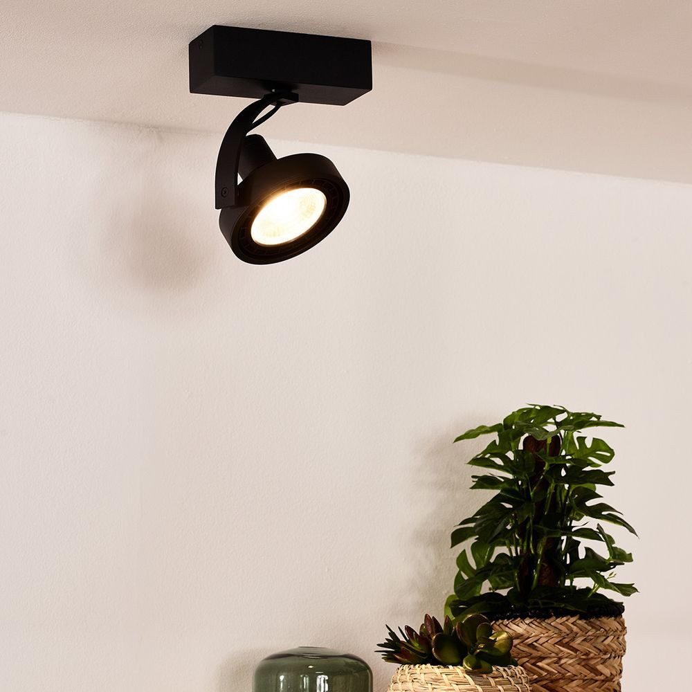 Lucide Deckenstrahler LED Deckenstrahler Dorian in Schwarz GU10 12W, LED