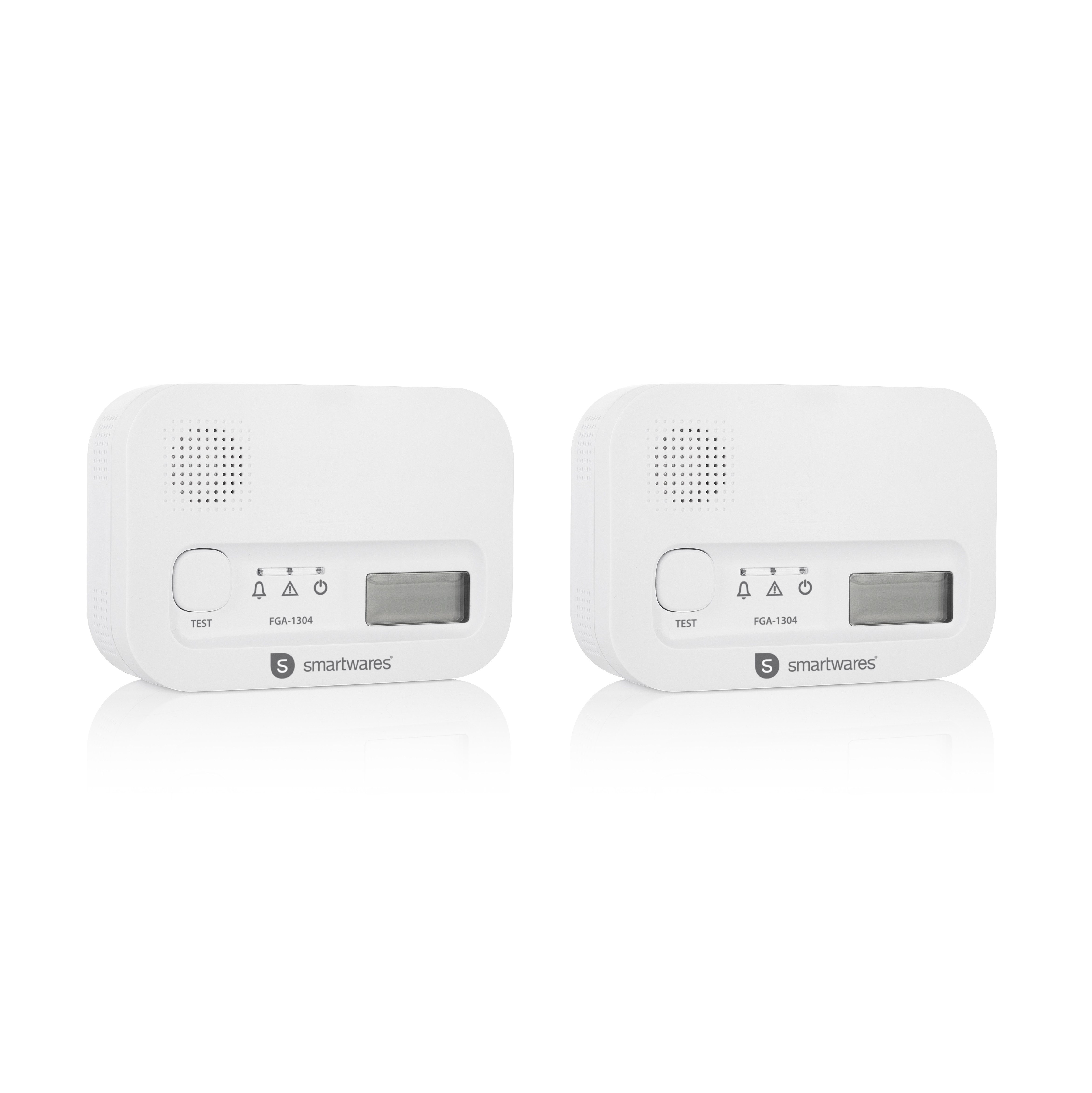 Smartwares Europe FGA-13042 Детектор co (LCD-Display, Doppelpack, Testtaste, CO-Konzentration (PPM) Anzeige)