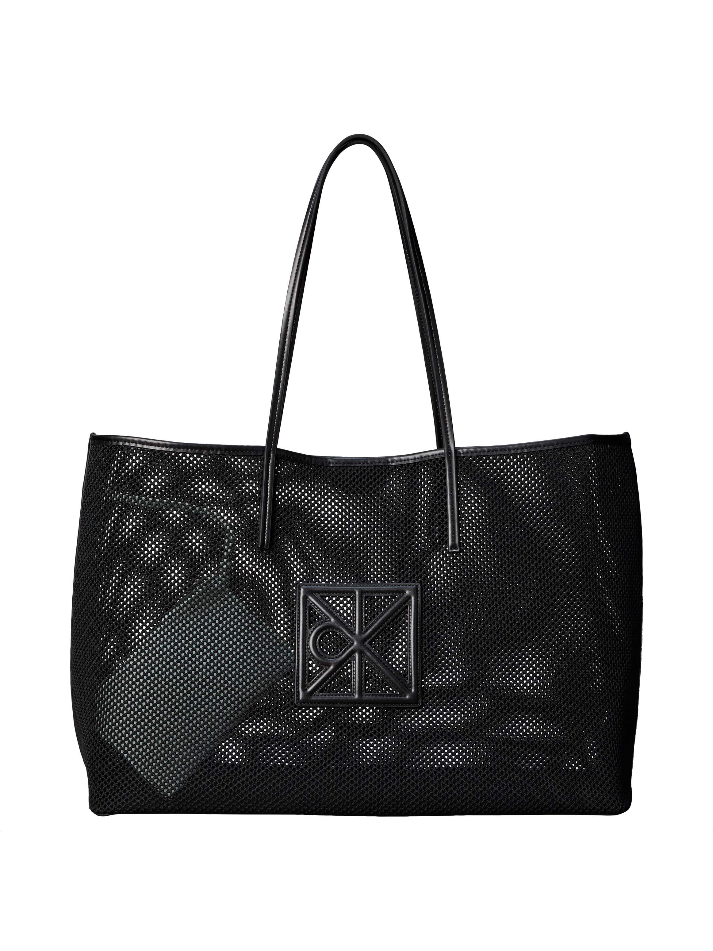Calvin Klein Tragetasche EMBLEM MESH XL TOTE, Umhängetasche, Schultertasche mit Logoschriftzug