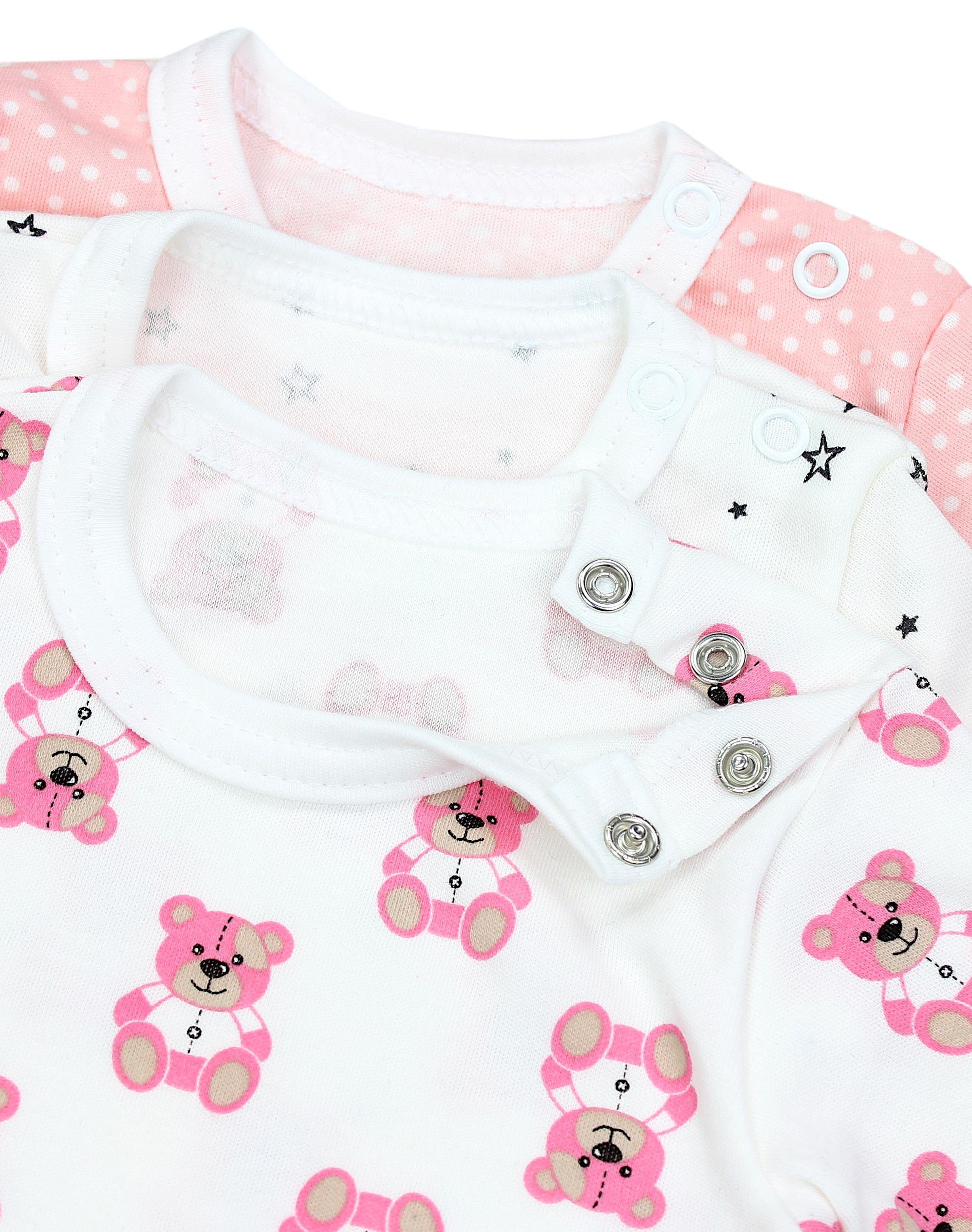 TupTam Langarmshirt TupTam Baby Weiß Rosa Bärchen Langarmshirt Pack Mädchen Sterne Tupfen Aprikose Sterne 5er (5-tlg)