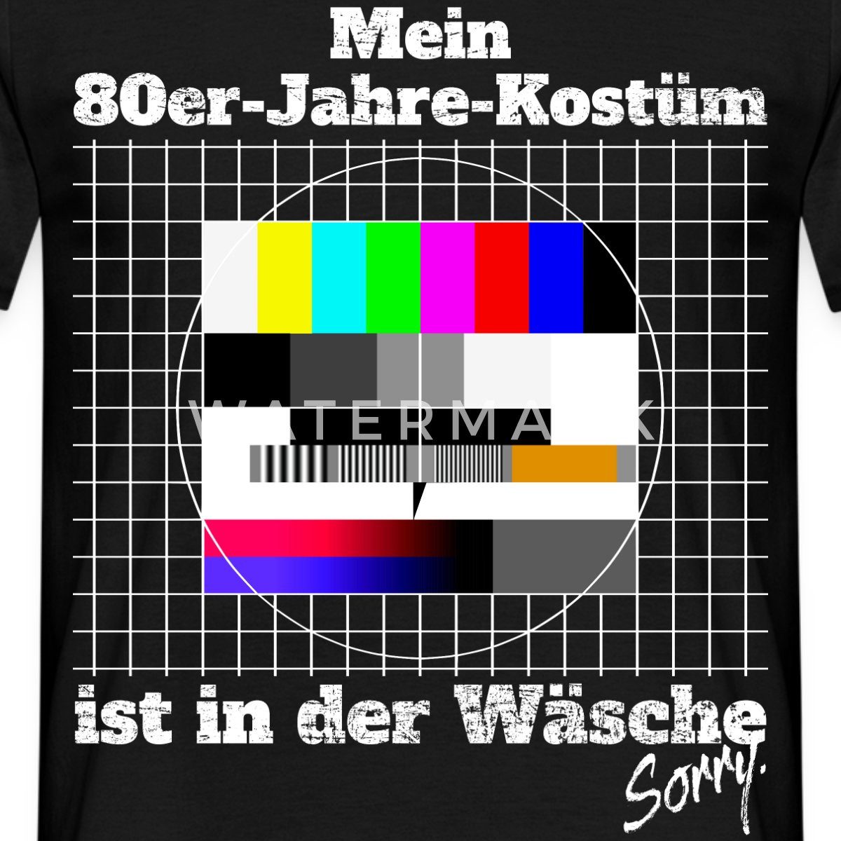 Spreadshirt T-Shirt Testbild 80er Jahre Kostüm In Der Wäsche Fasching Karne günstig online kaufen