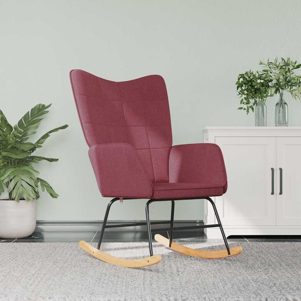 vidaXL Schaukelstuhl Schaukelstuhl Weinrot Stoff