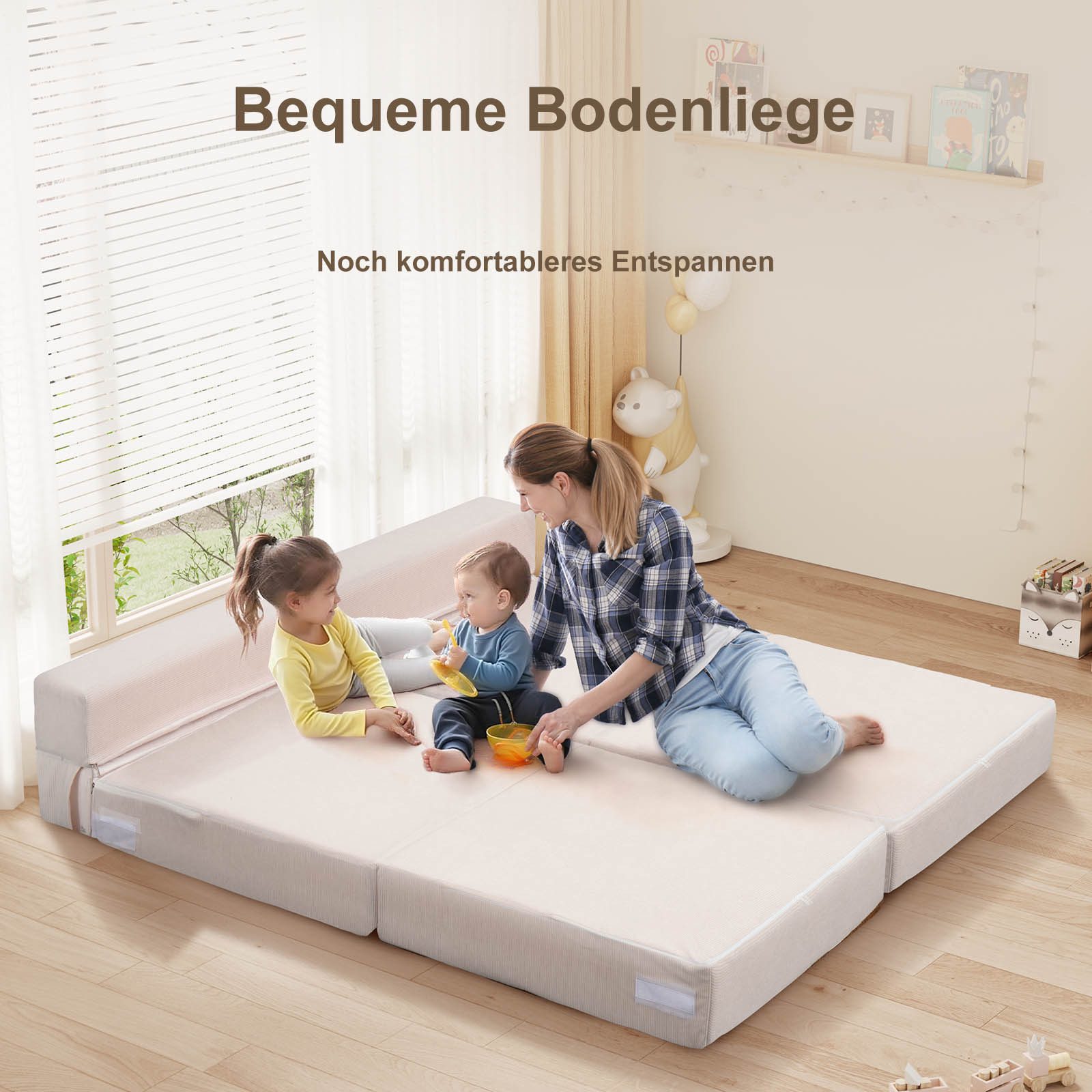 Klappmatratze 15,2 cm extra dicke klappbare Schlafsofa-Bodenmatratze für Kinder, Meulbaty, 15.2 cm hoch, dreifach klappbare Matratze, Kindersofa, Futon, Klappstuhlbett
