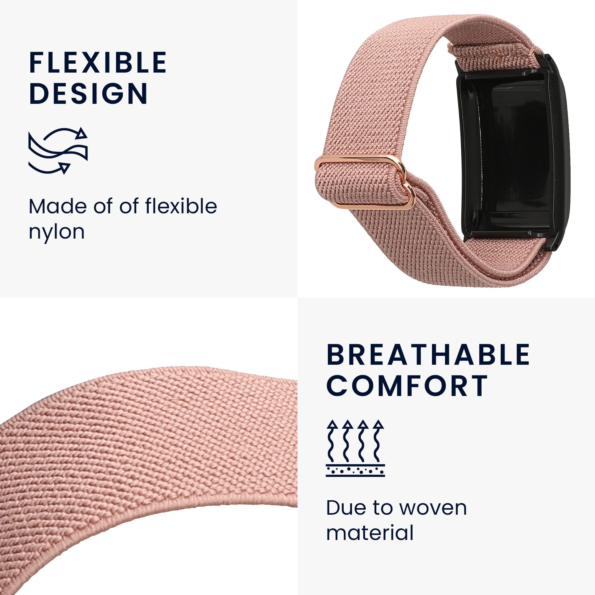 kwmobile Armband für Whoop 5.0 / Whoop 4.0 / 3.0 Smartwatch, 1-tlg., Nylon Fitnesstracker Sportarmband Band - Innenmaße von 14 - 22 cm