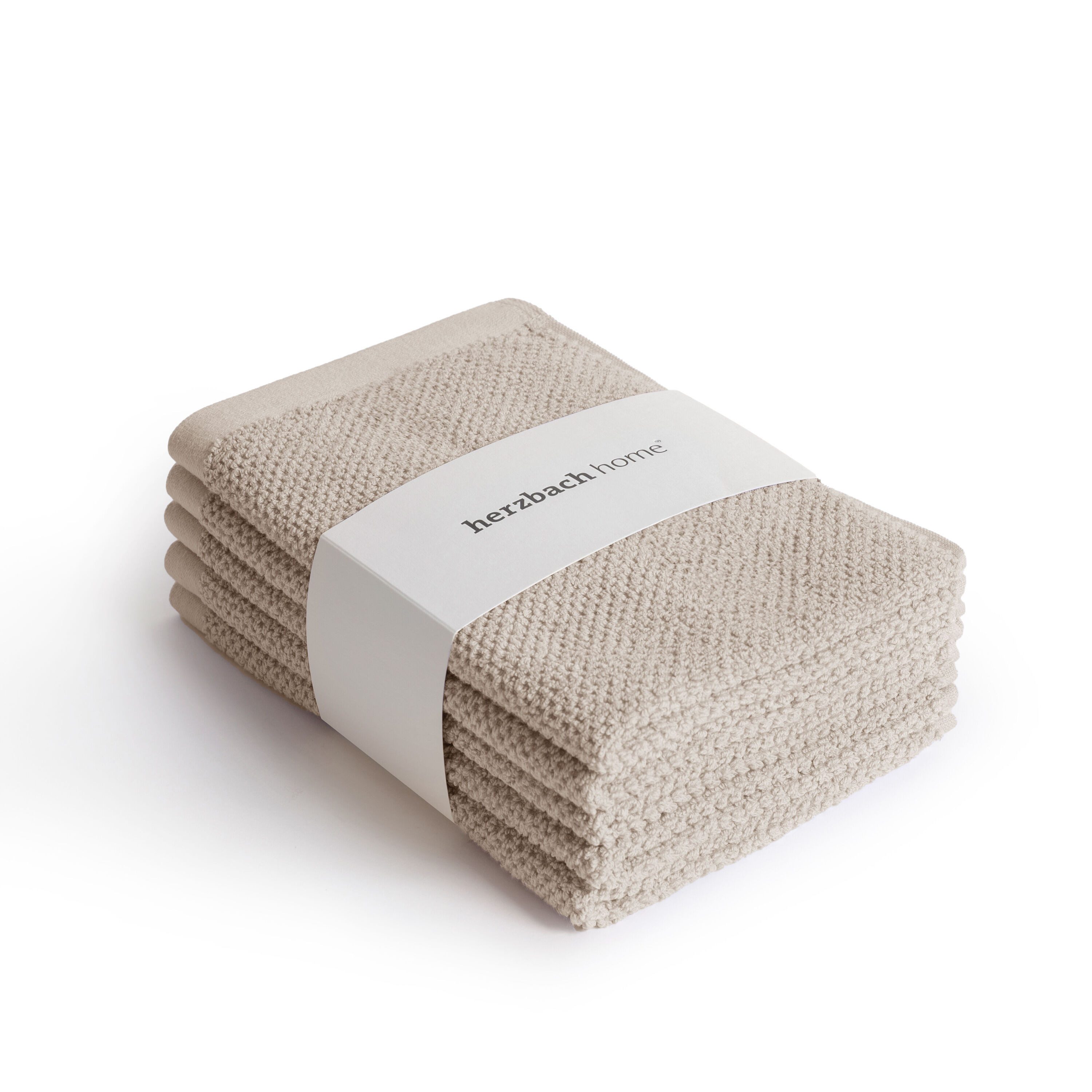herzbach home Gästehandtücher Spa 30x50cm, (5-St), 525g/m², Premium-Qualität, 100% Baumwolle, einfarbig