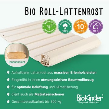 BioKinder - Das gesunde Kinderzimmer Stapelbett Leandro, 2er Set 90x200 cm Gästebett mit Lattenrost und Matratze