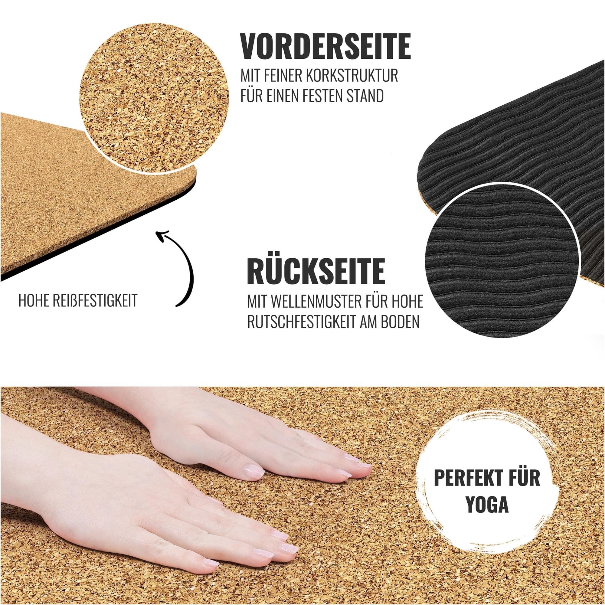 GORILLA SPORTS Yogamatte Yogamatte Kork 0,5 cm Dicke (1-St)