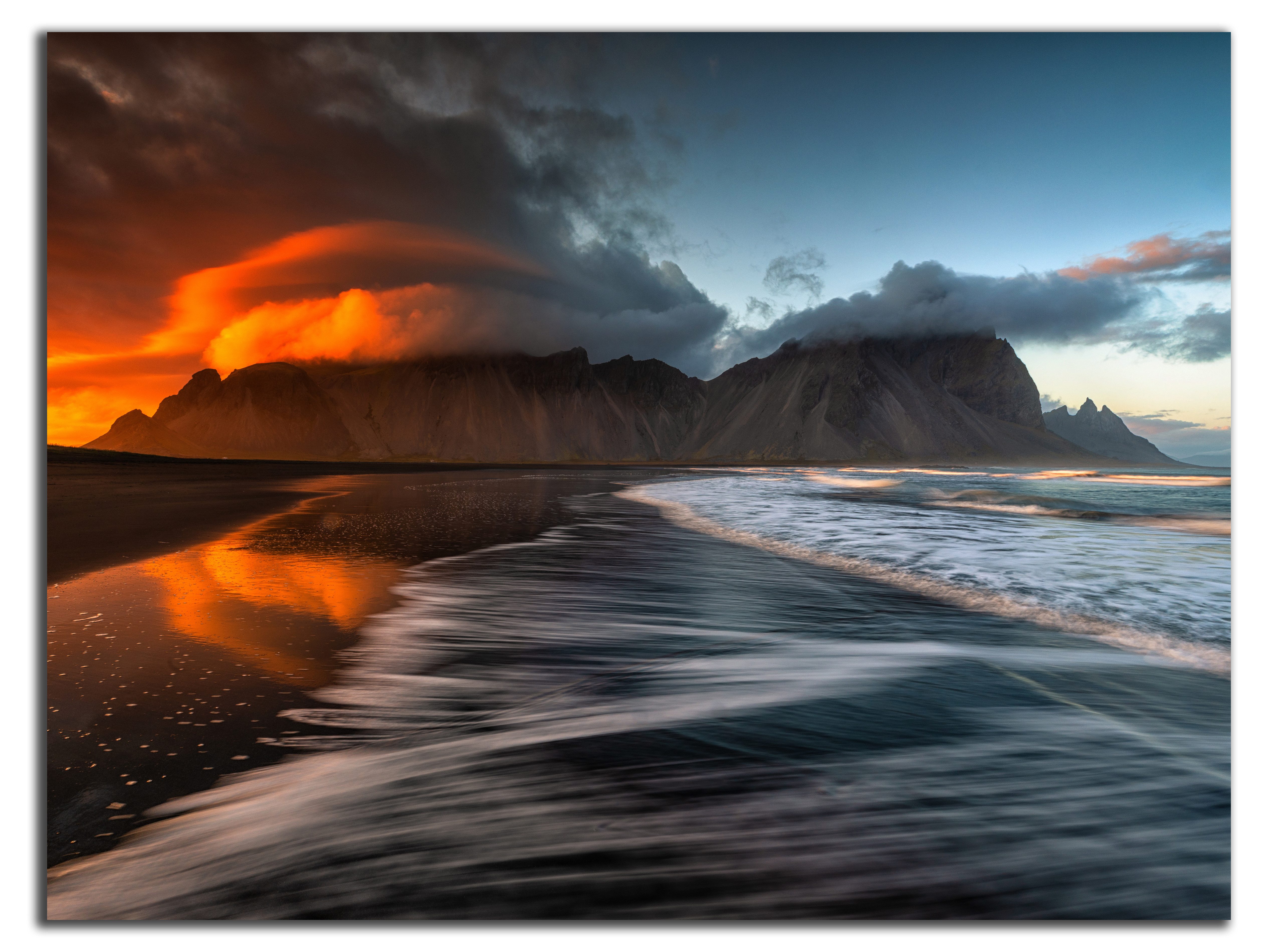 DARO Design Leinwandbild Modern Abstrakt Wandbilder XXL Wandbild Wand Deko Leinwand Bilder, (Sonnenuntergang mit Wolken - Bild groß Wohnzimmer Schlafzimmer Küch – Bild 3 von 5