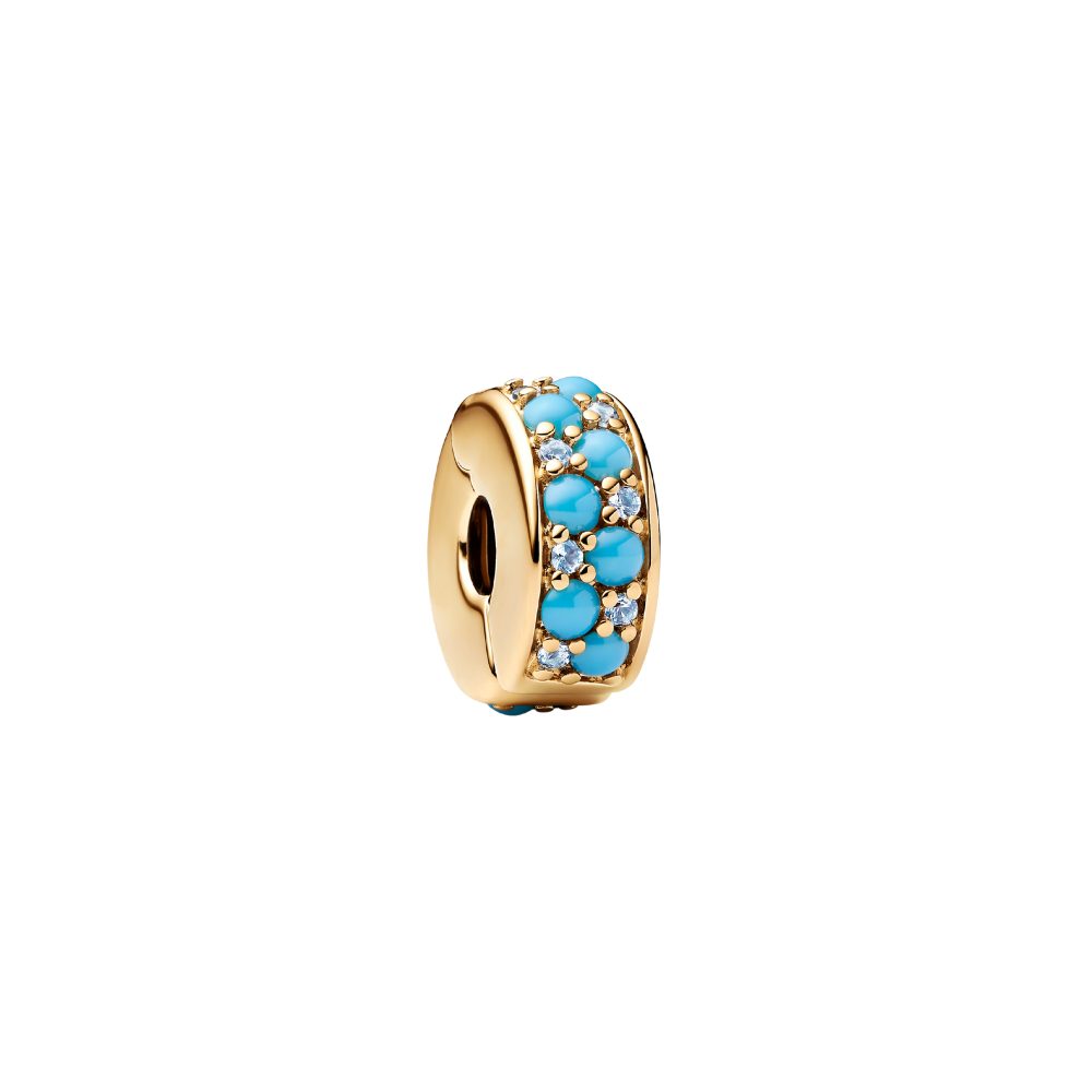 Pandora Charm-Einhänger 763902C01, Clip aquablau vergolde günstig online kaufen