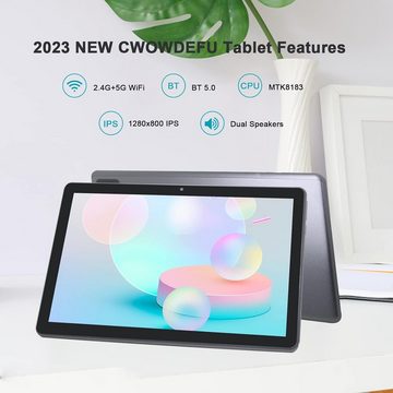 CWOWDEFU Mit 6 GB RAM Tablet (10", 128 GB, Android 12.0, mit Octa Core 2,4 G / 5 G WiFi Tabletas 6000 mAh Schnellladung, GPS)