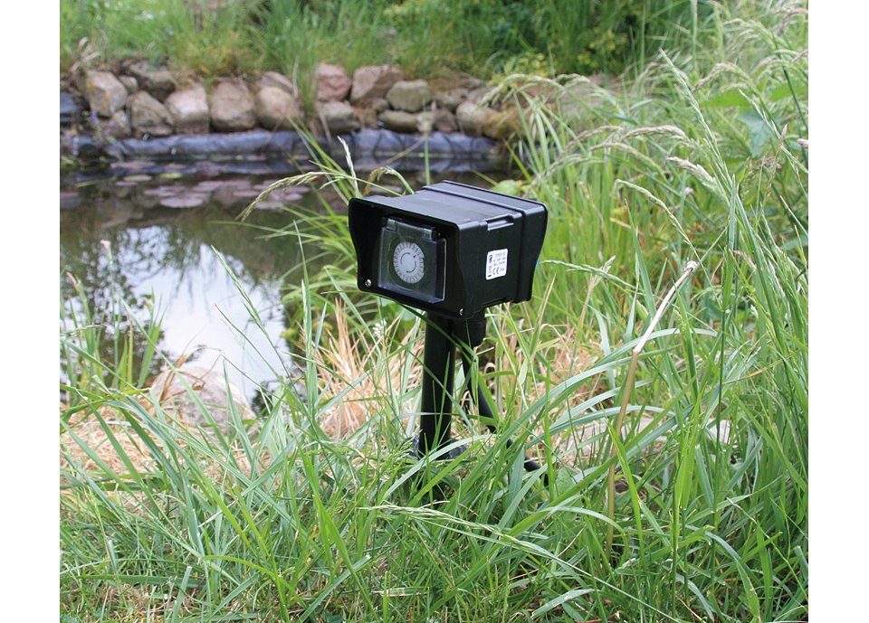 ChiliTec Gartensteckdose ChiliTec Gartensteckdose mit Zeitschaltuhr, IP44