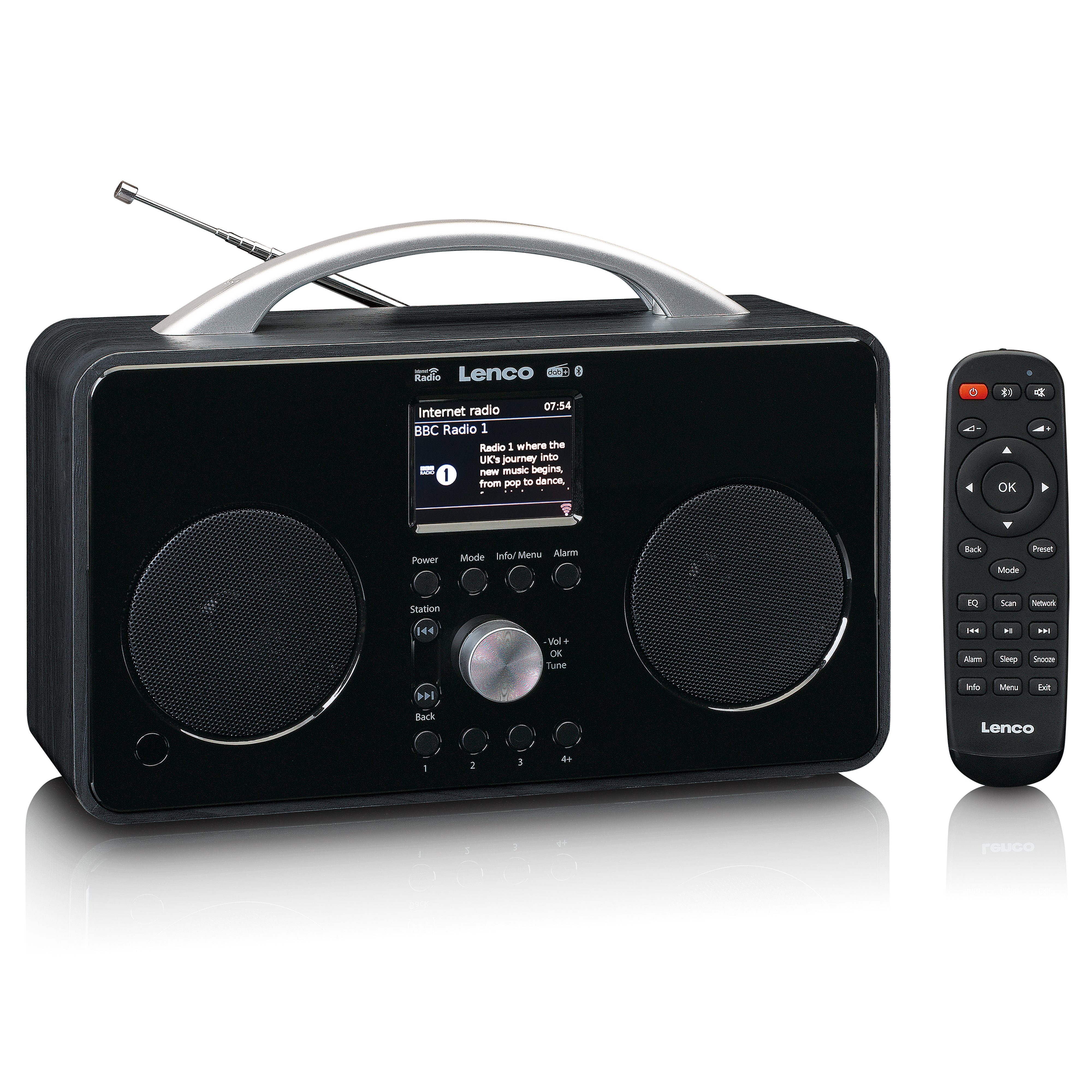 PLL Lenco Internet-Radio PIR-645 (DAB), W, Radio, (Digitalradio FM Schwarz-Silber Bluetooth) 5,00
