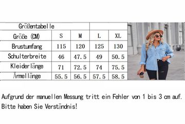 AFAZ New Trading UG Jeansjacke Dünnes hellblaues schmales, langärmliges Jeanshemd für Damen im Herbst