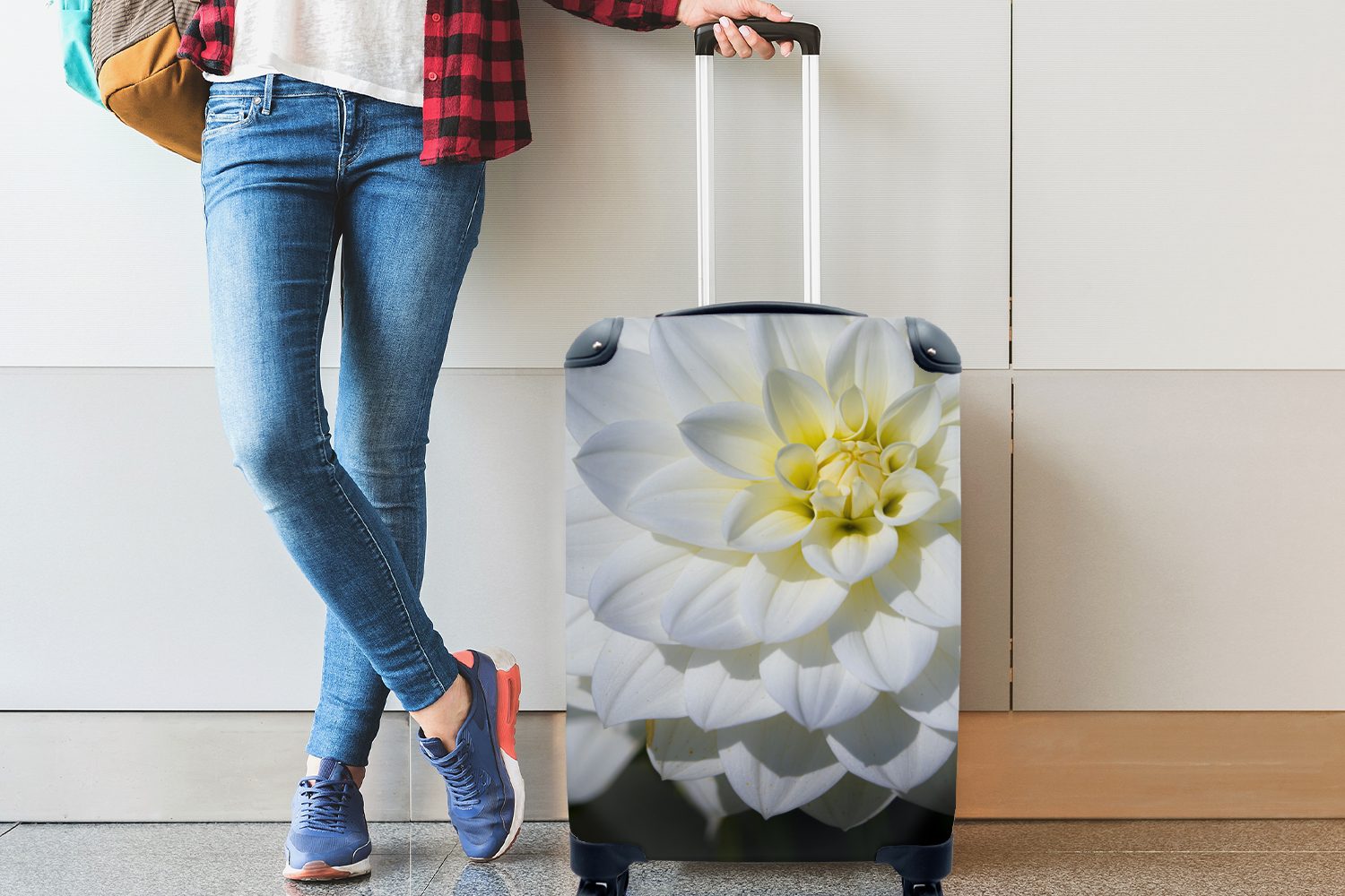 Rollen, Blütenblätter - Blumen MuchoWow Reisekoffer - Handgepäck Ferien, Trolley, rollen, für 4 mit Reisetasche Handgepäckkoffer Weiß,