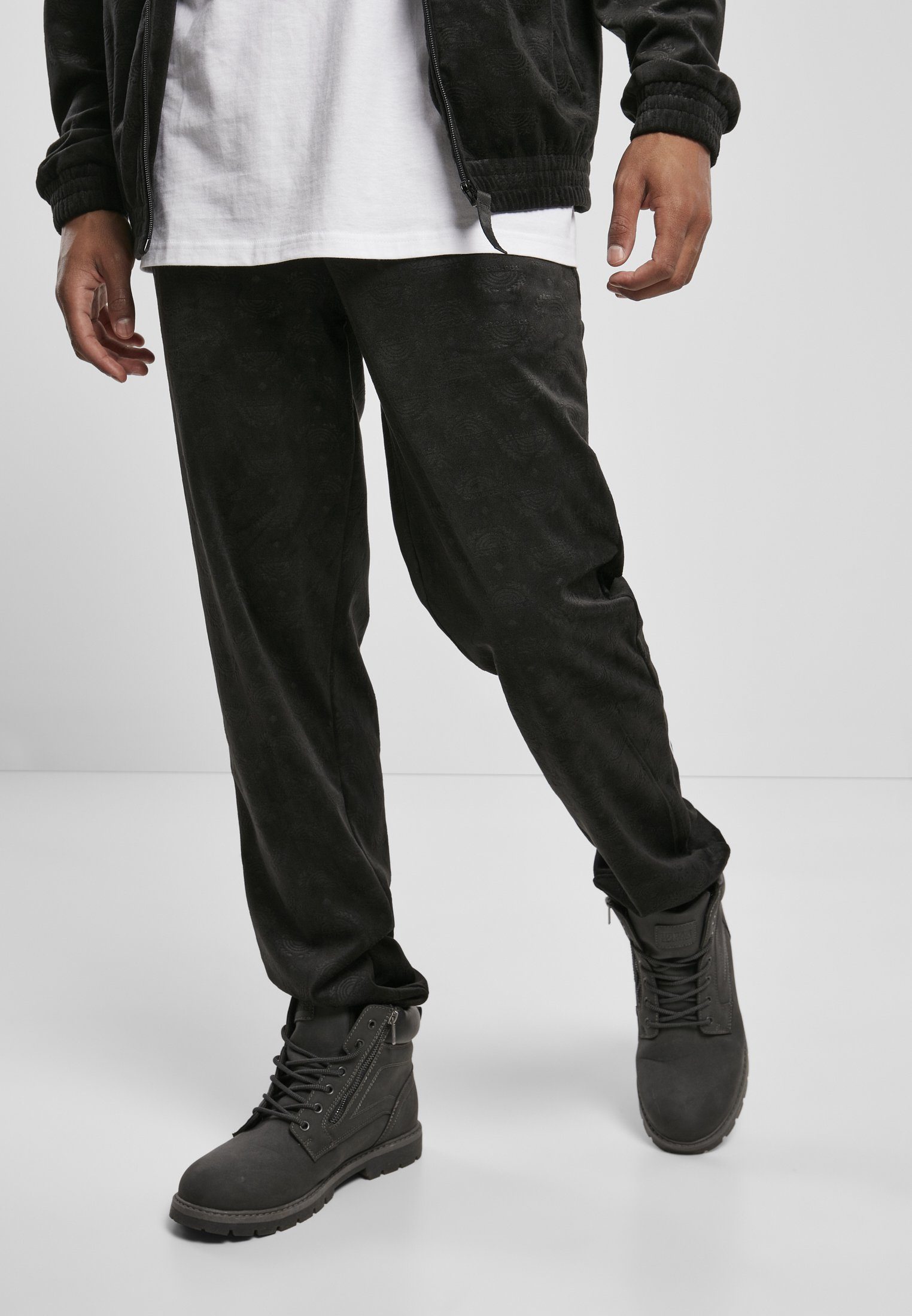 AOP black Pants Herren Southpole Southpole (1-tlg) Jogginghose Velour