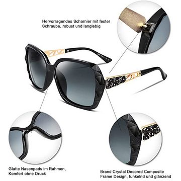 Rnemitery Sonnenbrille Polarisierte Damen-Sonnenbrille, Quadratisch, Verbundwerkstoffe