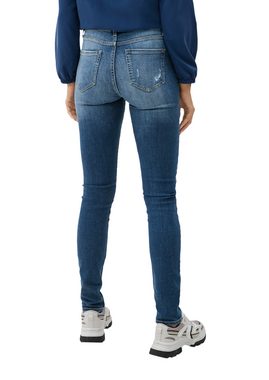 s.Oliver 5-Pocket-Jeans Jeans Izabell / Skinny Fit / High Rise / Skinny Leg Waschung, Leder-Patch, Destroyes