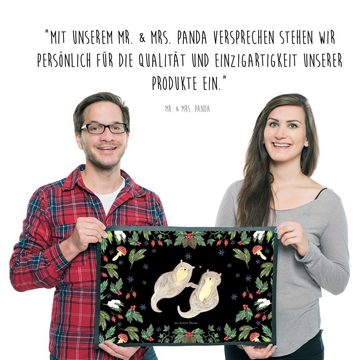 Fußmatte 50 x 75 cm Otter Glühweinstand - Schwarz - Geschenk, Haustürmatte, Wi, Mr. & Mrs. Panda, Höhe: 0.3 mm, Herzliches Willkommen
