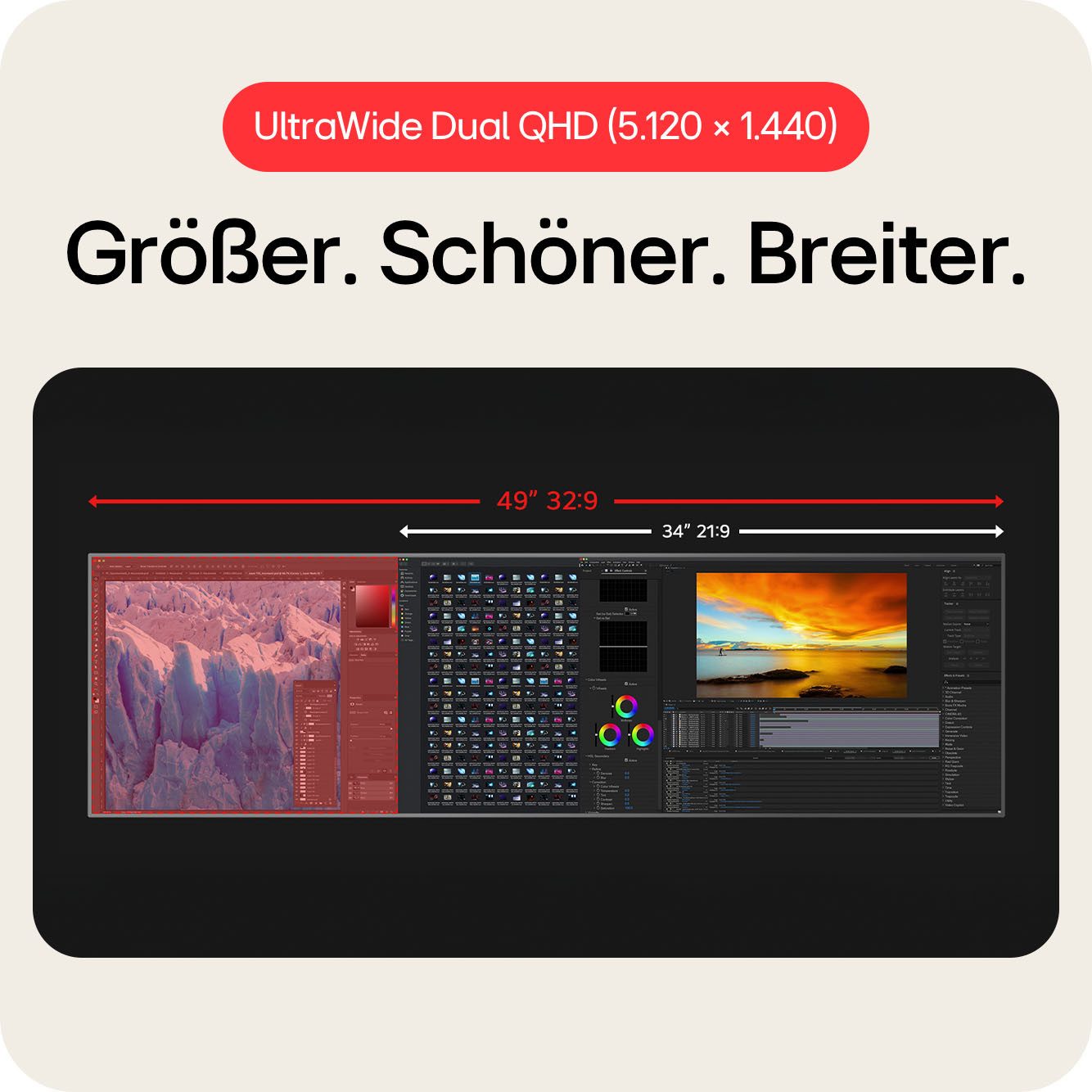 LG 49U950A Curved-Gaming-Monitor (124 cm/49 ", 5120 x 1440 px, DQHD, 5 ms Reaktionszeit, 144 Hz, Nano IPS)