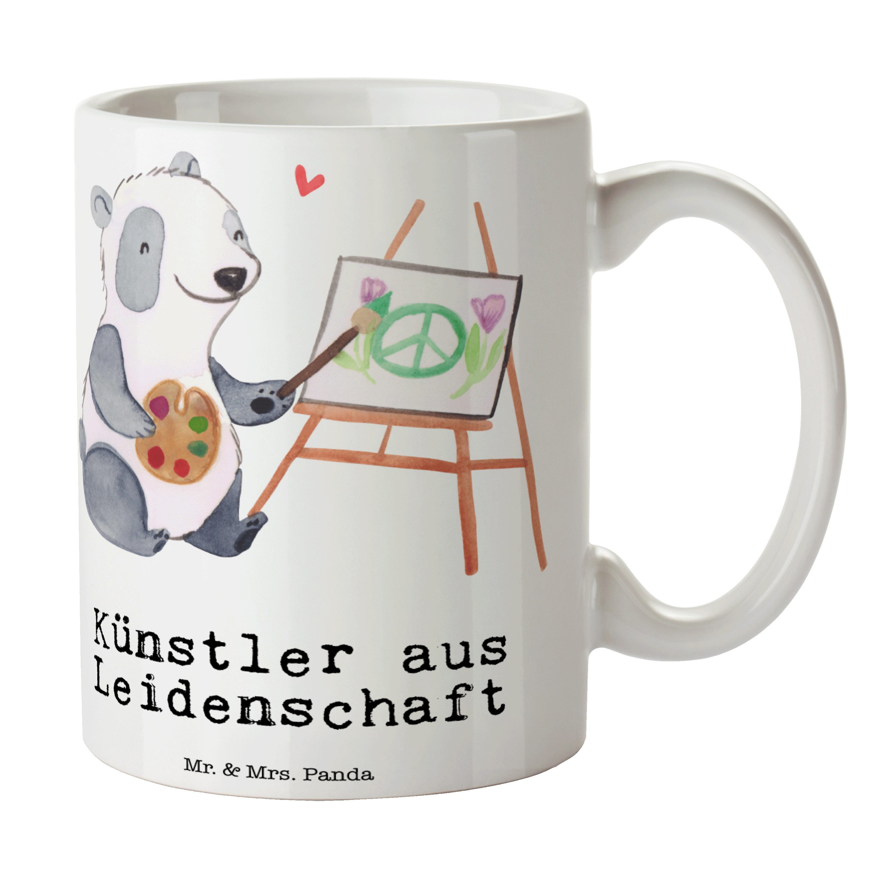 Mr. & Mrs. Panda Tasse Künstler aus Leidenschaft - Weiß - Geschenk, Büro Tasse, Kollege, Mit, Keramik