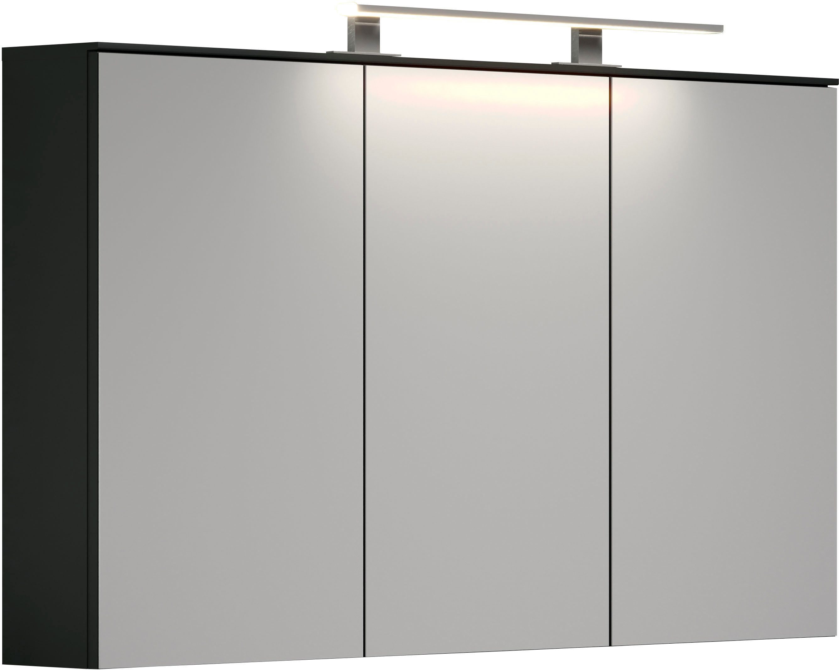 welltime Spiegelschrank Premont (1-St) Breiter Badspiegel mit 3 Spiegeltüren und 9 Fächern - Soft-Close
