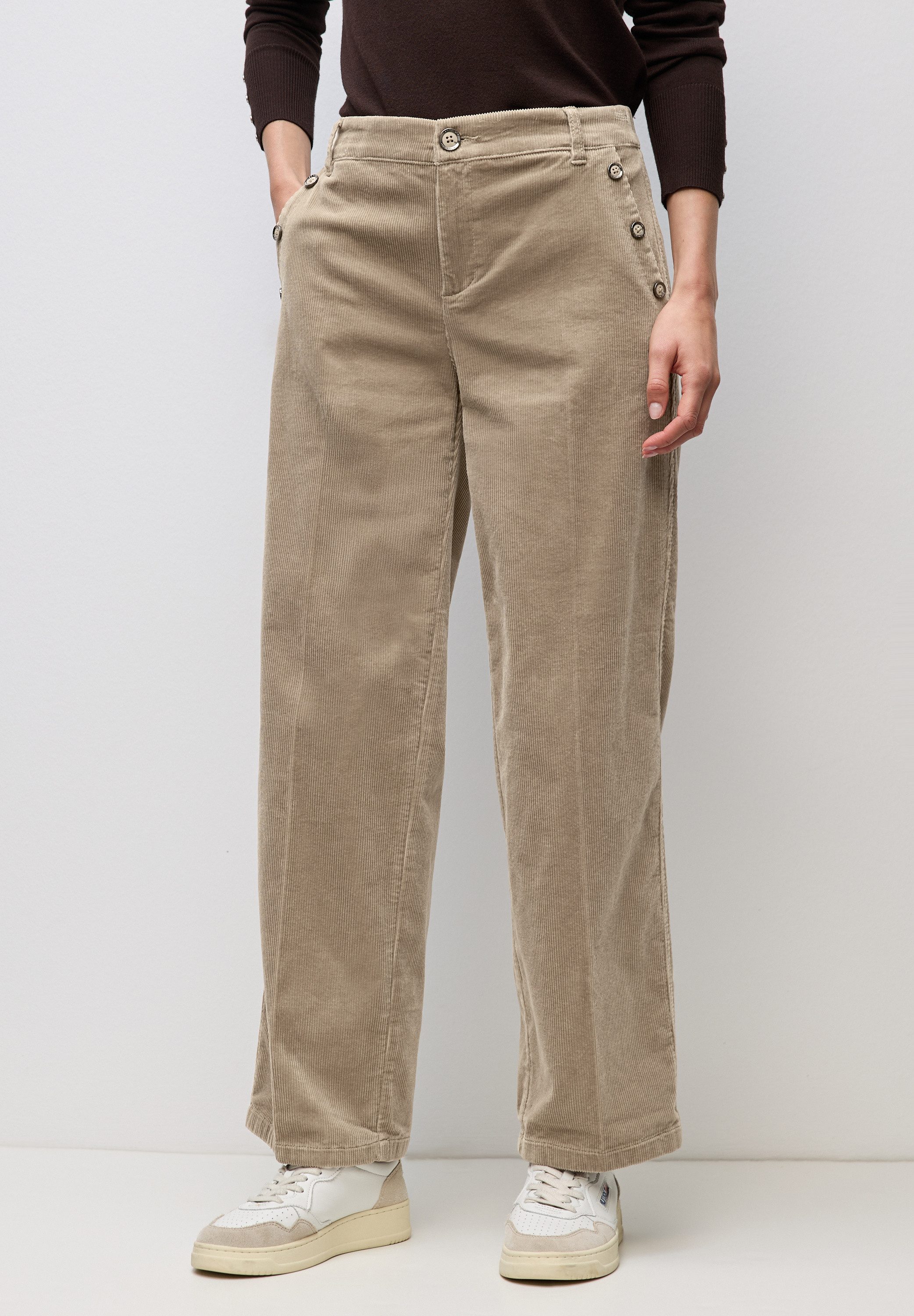 STREET ONE Cordhose Elastikbund mit Tunnelzug günstig online kaufen