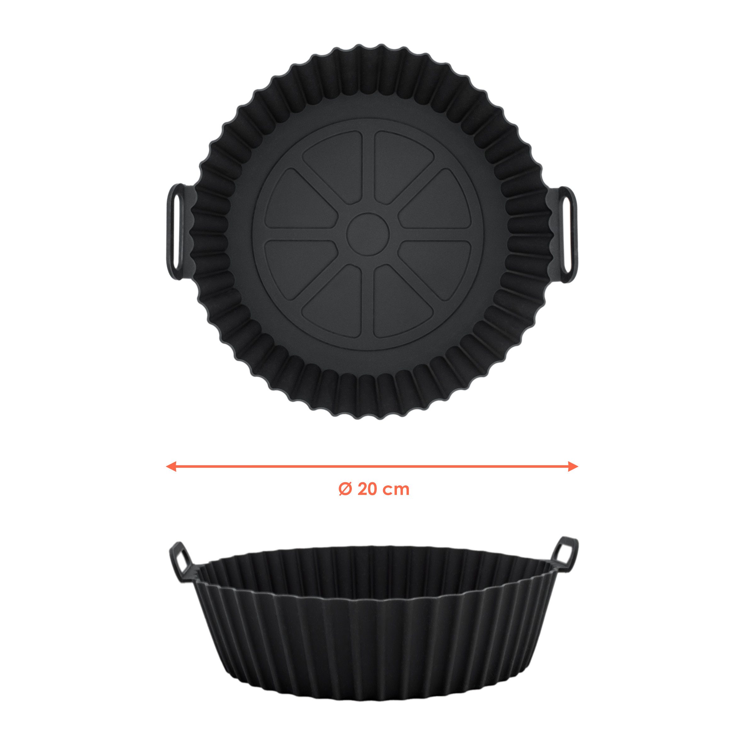 Spetebo Silikonform Airfryer Einsatz, (Set 2-tlg), für Heißluftfritteuse und Backofen bis 260 °C