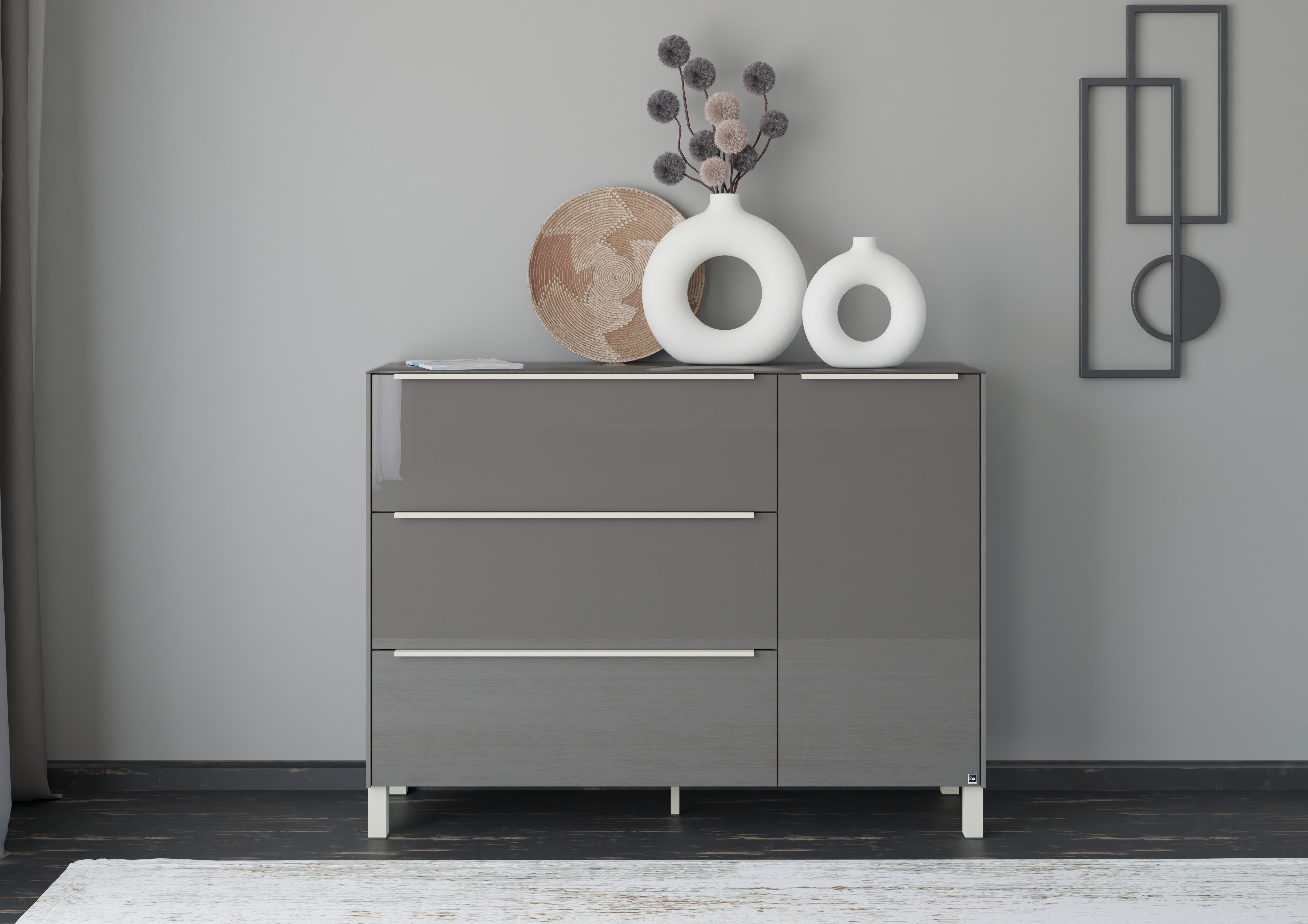 set one by Musterring Sideboard Reno (1 St), Mit Vierkantfuß in diversen Farben, 106 cm Höhe & Farbauswahl