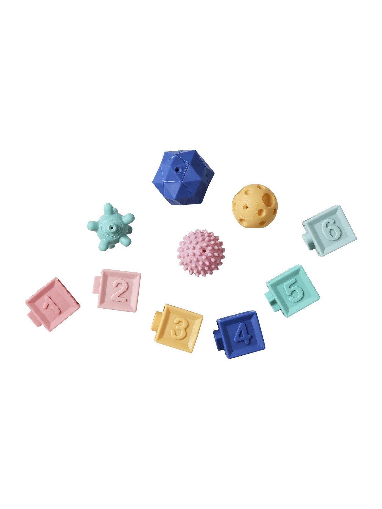 vertbaudet Lernspielzeug Baby Sensorik-Spielzeug, 6 Würfel & 4 Bälle, 4er-P günstig online kaufen