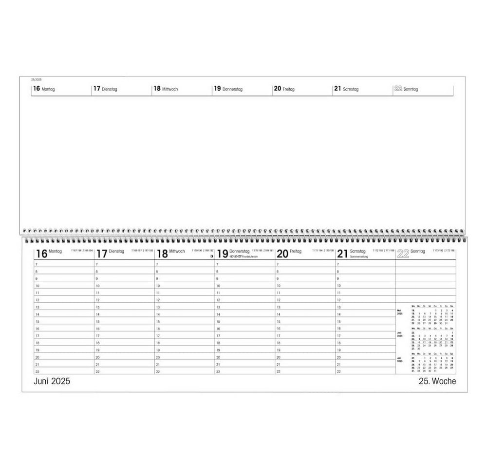 Thumbnail - ZETTLER Querkalender ZETTLER 2025 Pultkalender 1W 2S grün Querkalender Spiralkalender Schre