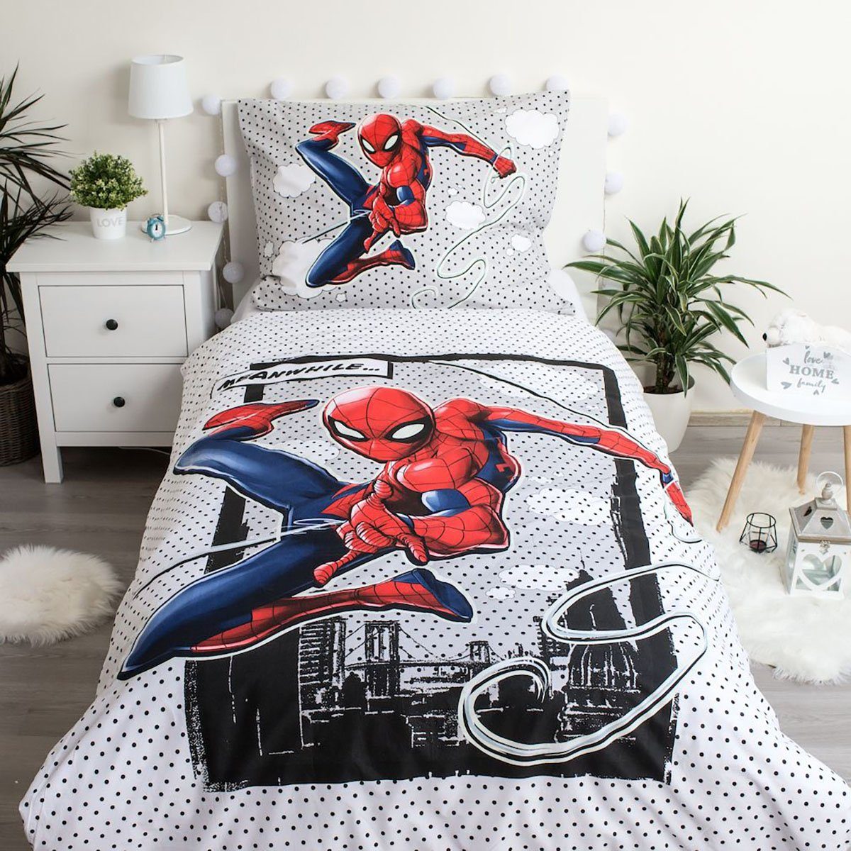 Jerry Fabrics Kinderbettwäsche Spider Man, Renforcé, 2 teilig