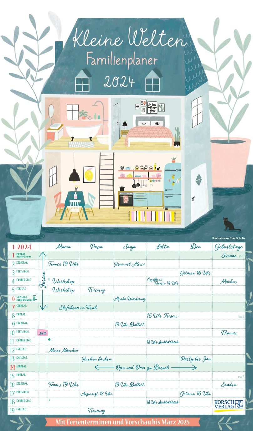 Korsch Verlag Familienkalender Korsch Verlag Kalender Timer