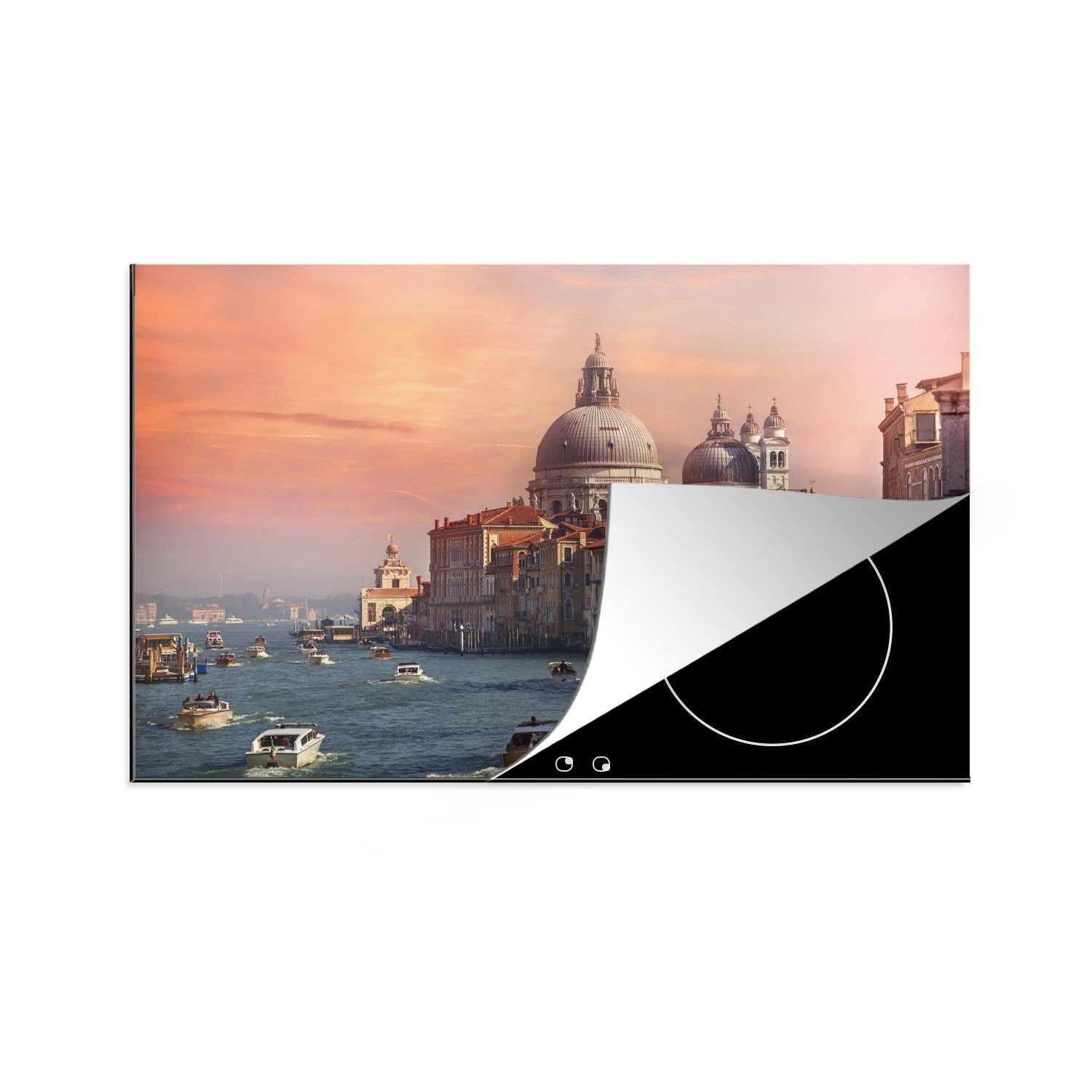 MuchoWow Herdblende-/Abdeckplatte Italien - Venedig - Canal Grande, Vinyl, (1 tlg), 81x52 cm, Induktionskochfeld Schutz für die küche, Ceranfeldabdeckung