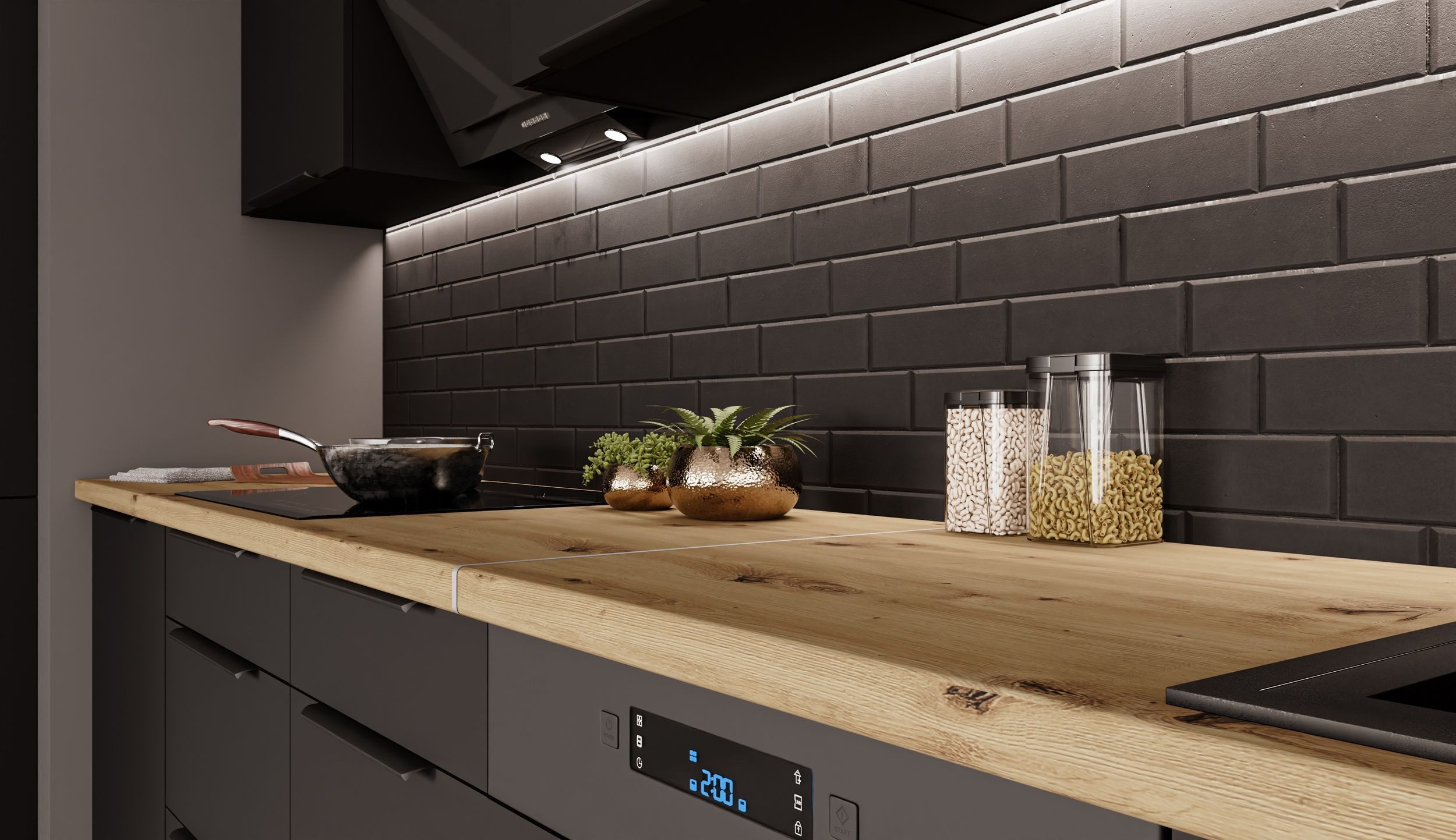 Küchen-Preisbombe Küchenzeile SIENA 280 + 180 cm Küchenblock Küche Einbauküche Schwarz matt