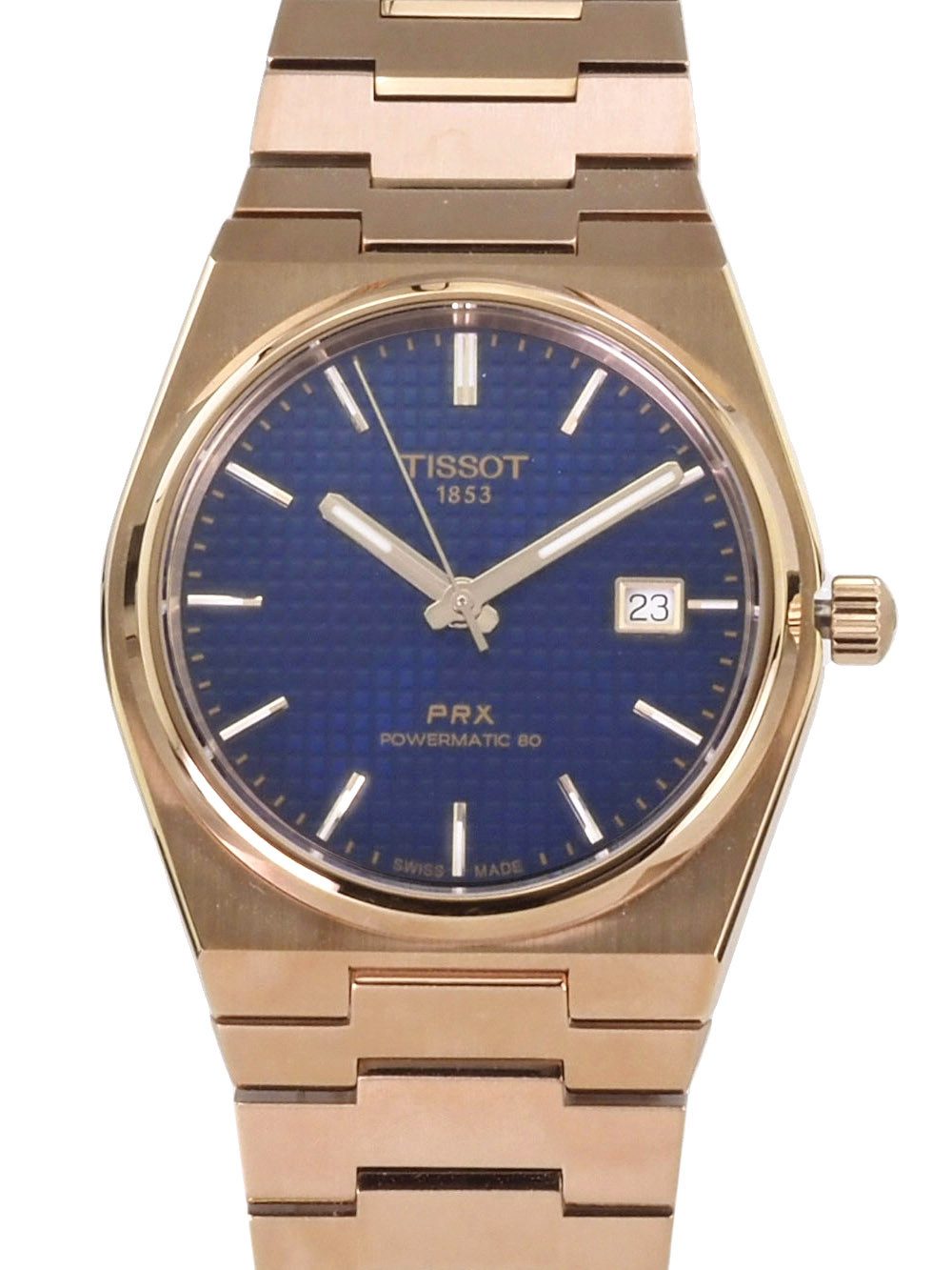 Tissot Automatikuhr schweizer Herren Uhr 40 mm Ø T1374073304100 PRX Powermatic 80, Saphirgoals und Glasboden