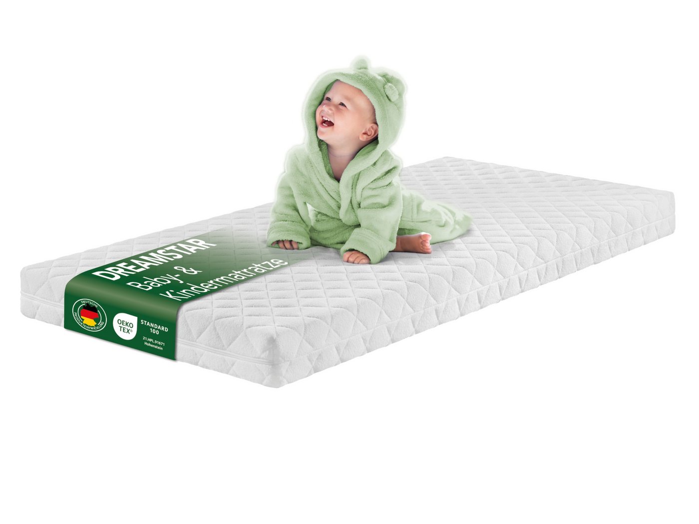 Kindermatratze Babymatratze, Jugendmatratze, Atmungsaktiv & Waschbarer Bezug, Dreamstar, 9 cm hoch, ohne Spannbettlaken (60x120, 70x140, 80x160, 90x200, 120x200, 140x200)