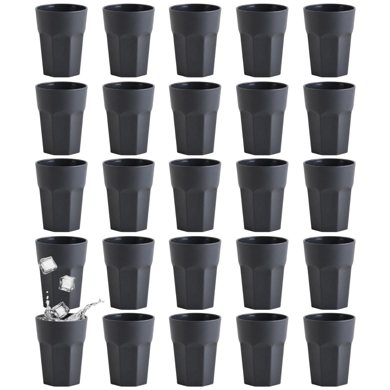 Engelland Becher Kunststoffbecher in modernen Pastellfarben, 250 ml, Mehrweg, 25-tlg., Kunststoff, spülmaschinengeeignet, bruchfest, wiederverwendbar, 250 ml, 0,25 Liter