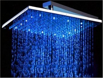 Olotos Regenduschkopf Kopfbrause Regendusche Duschkopf Dusch Handbrause Bad Amatur LED, aus massives Messing mit Anti-Kalk Düsen Kugelgelenk Massagedüse