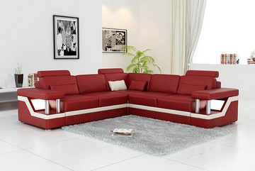 JVmoebel Ecksofa Couch Ecksofa Leder Wohnlandschaft Garnitur Design Modern, Made in Europe